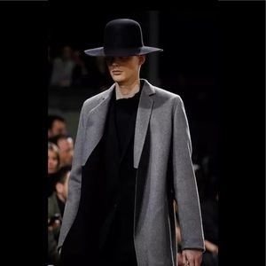 LNWOT GUCCI William Felt Lapin Hat Wide Brim Black Fedora FW16 Runway +BOX XL 60